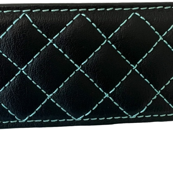 Noble Outfitters Equestrian Classic Quilted Belt Black w/Blue Stitching  sz XL main image 5